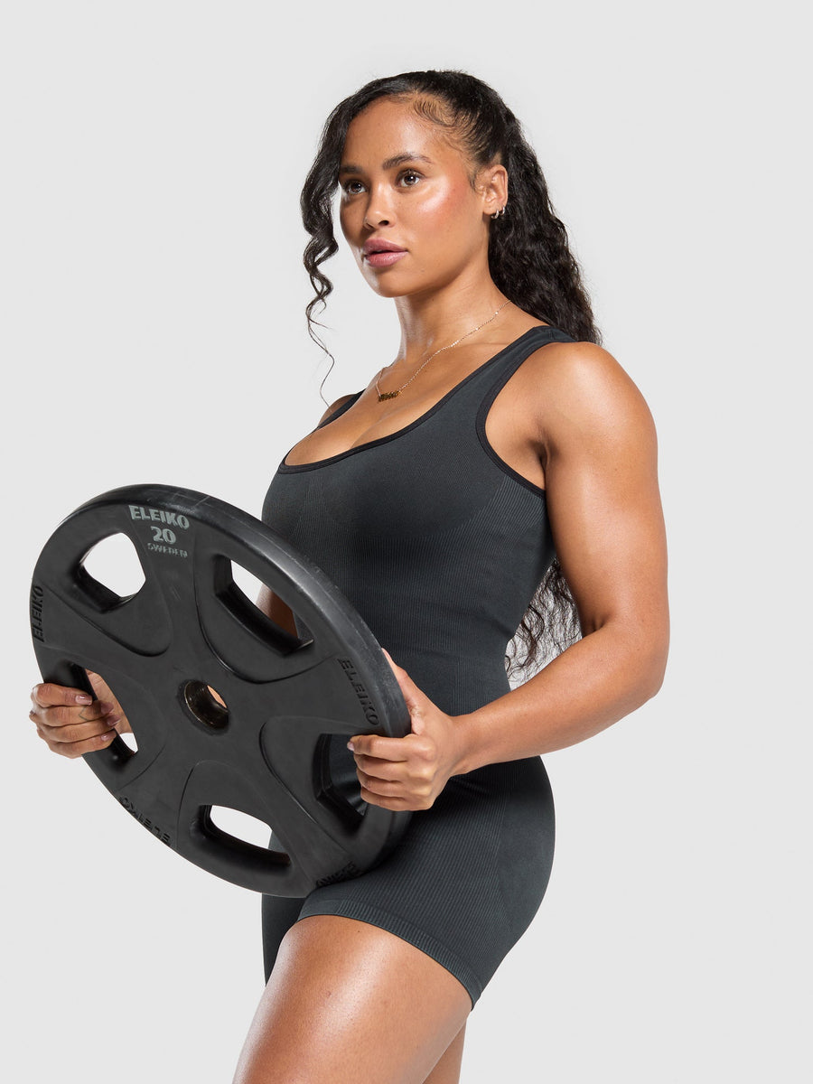 Gymshark Gains Seamless All-In-One — Black/Wash — 4