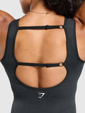 Gymshark Gains Seamless All-In-One — Black/Wash — 6