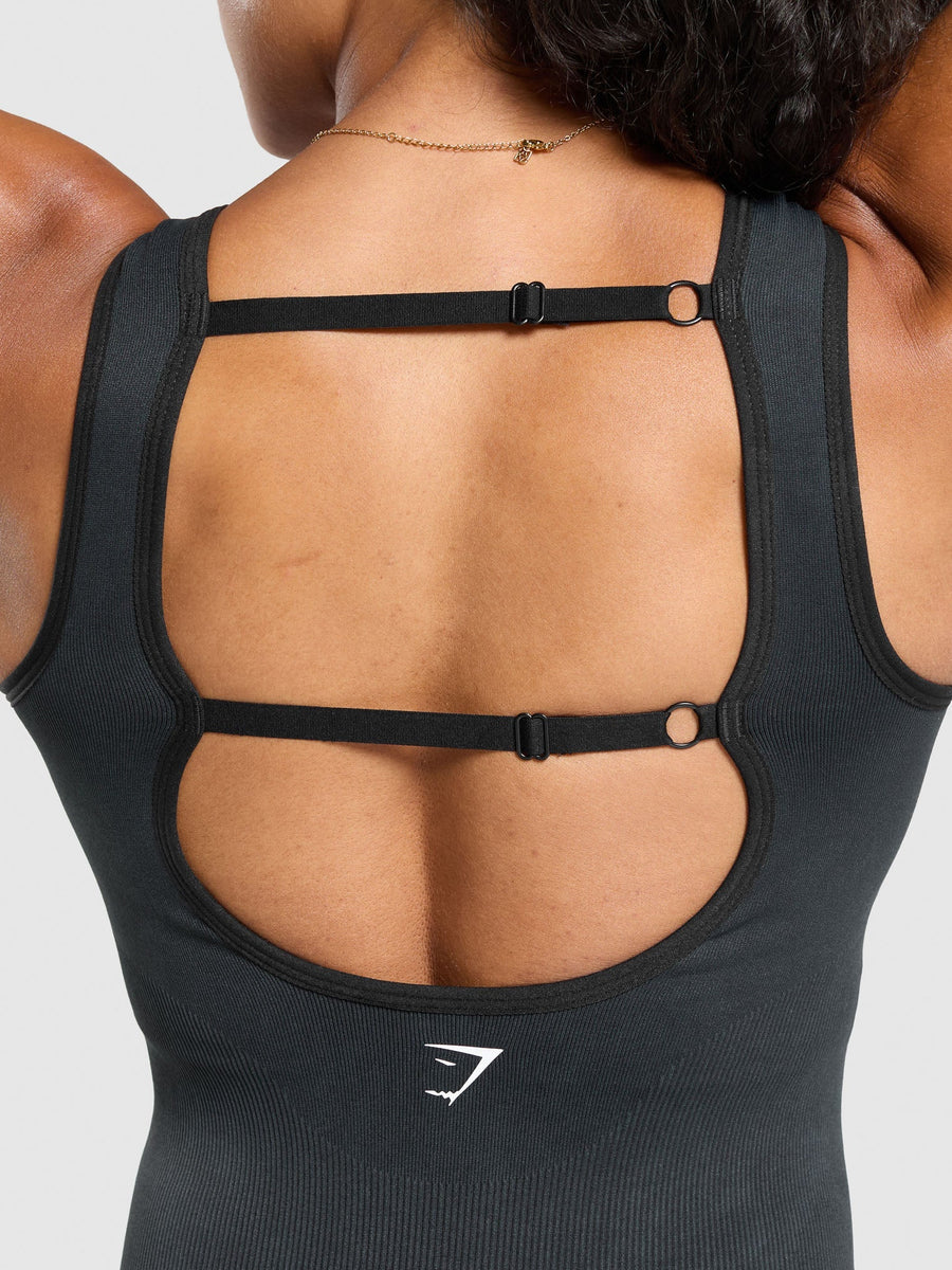 Gymshark Gains Seamless All-In-One — Black/Wash — 6