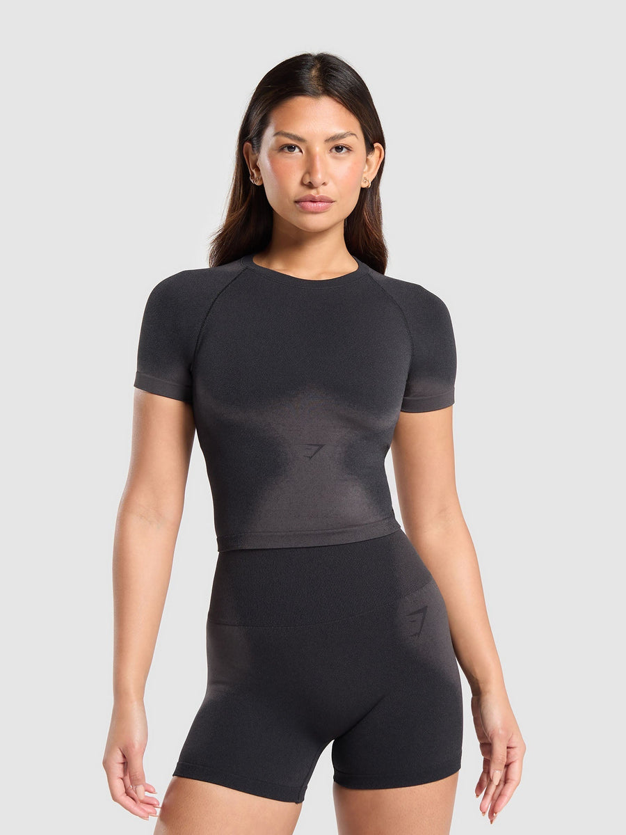 Gymshark Blur Seamless T-Shirt — Black/Asphalt Grey — 1