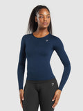 Gymshark Everyday Open Back Long Sleeve Top — Navy — 1