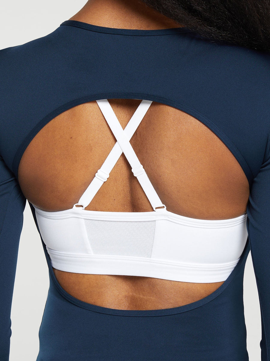 Gymshark Everyday Open Back Long Sleeve Top — Navy — 5