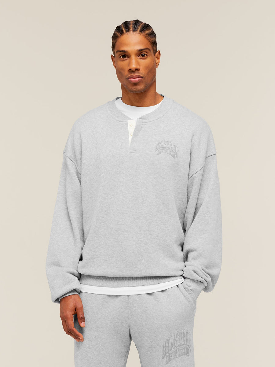 Gymshark GSLC Henley Sweat — Soft Grey Marl — 1