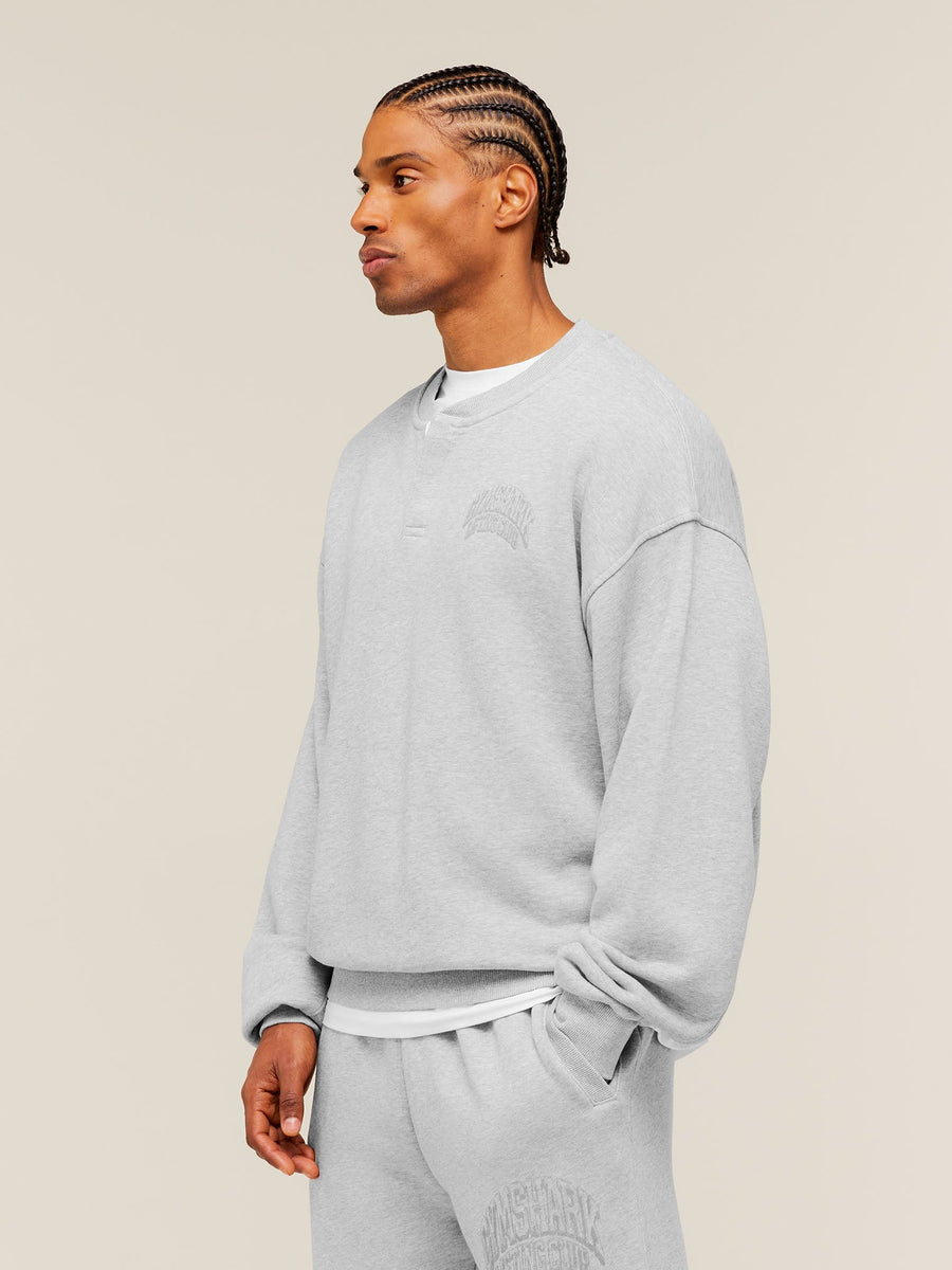 Gymshark GSLC Henley Sweat — Soft Grey Marl — 3