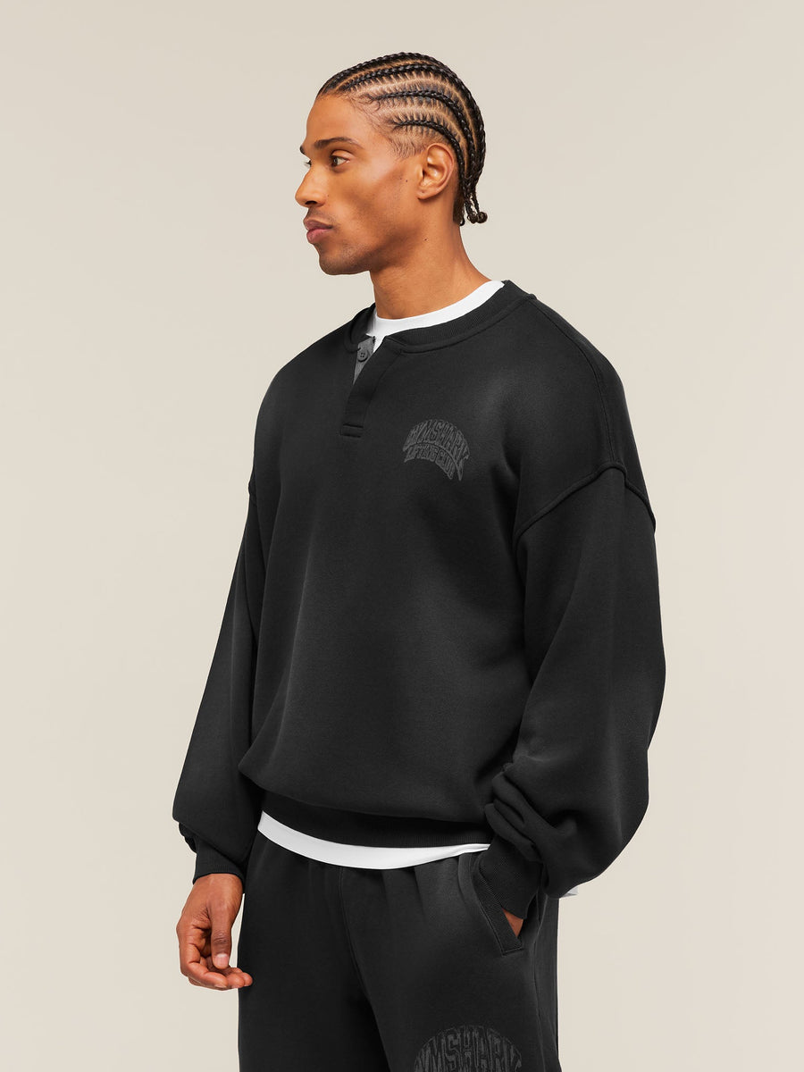Gymshark GSLC Henley Sweat — Black — 3