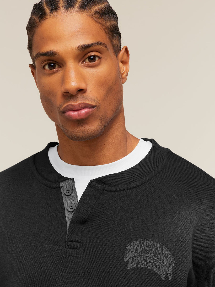 Gymshark GSLC Henley Sweat — Black — 4