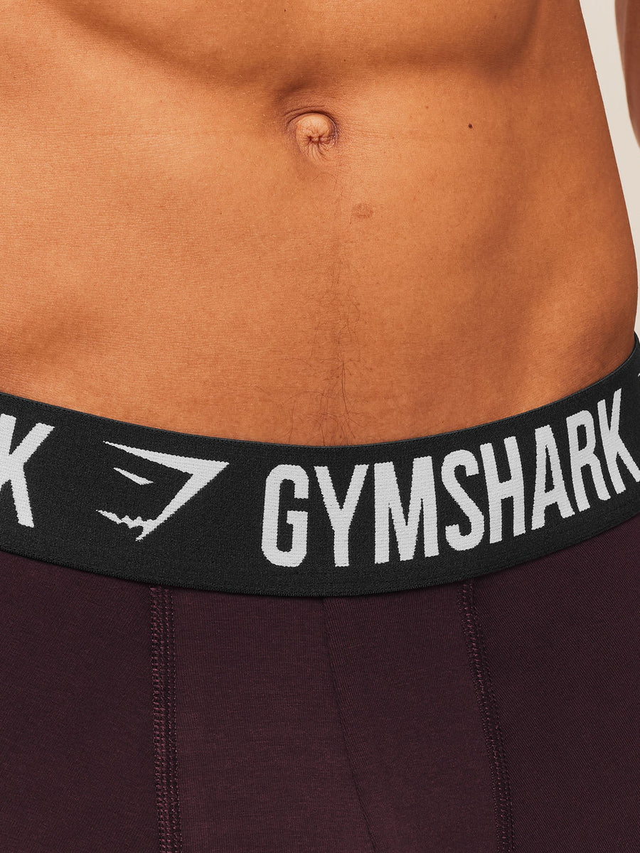 Gymshark Boxer Brief 3PK — Chalk Beige/Canvas Green/Cherry Purple — 3