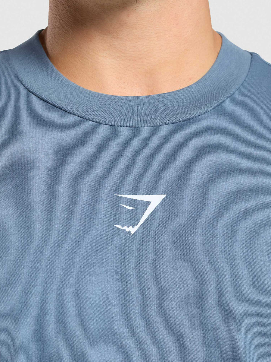 Gymshark Build Your Legacy Graphic T-Shirt — Faded Blue — 5