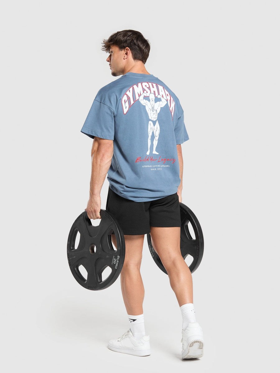 Gymshark Build Your Legacy Graphic T-Shirt — Faded Blue — 6