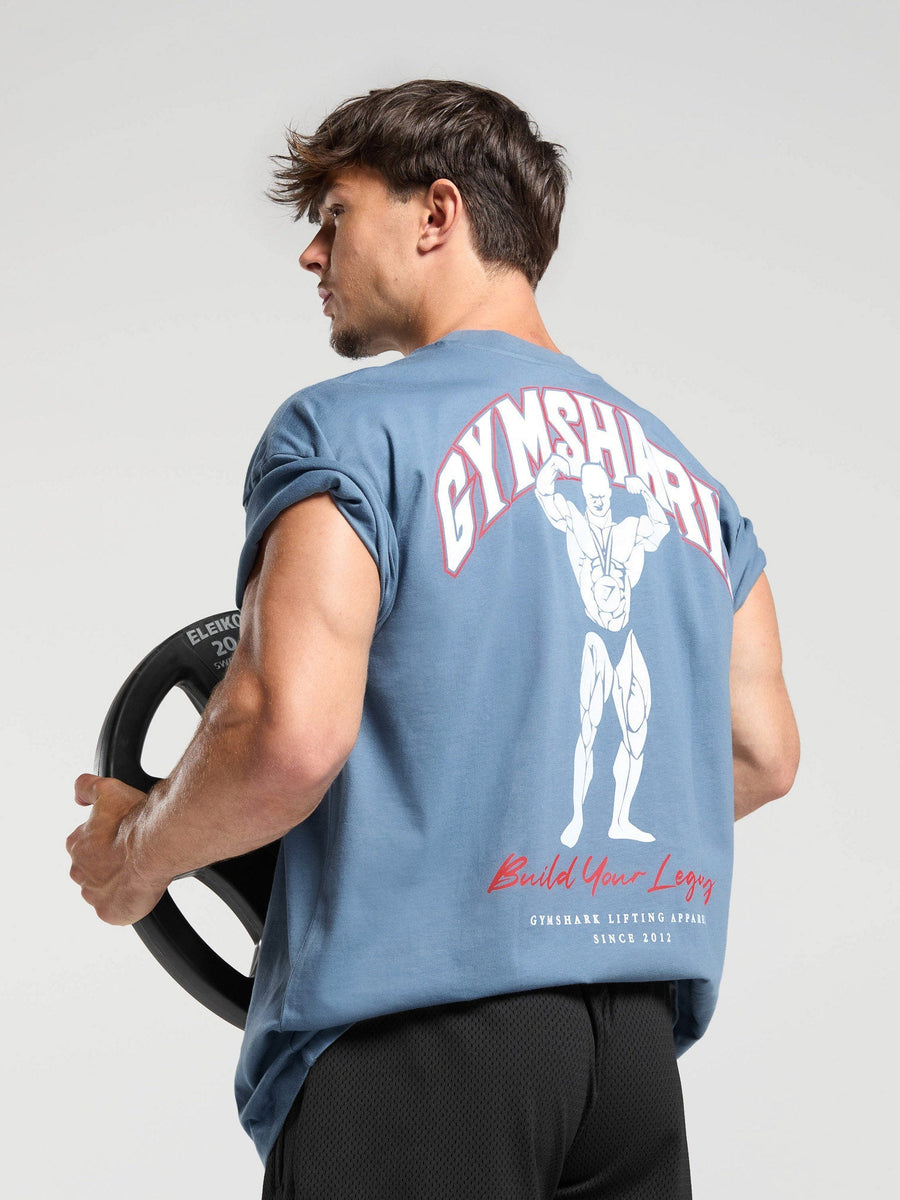 Gymshark Build Your Legacy Graphic T-Shirt — Faded Blue — 7