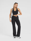 Gymshark Crossover Flared Regular Leggings — Black — 4