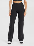 Gymshark Crossover Flared Regular Leggings — Black — 1