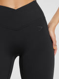 Gymshark Crossover Flared Regular Leggings — Black — 5