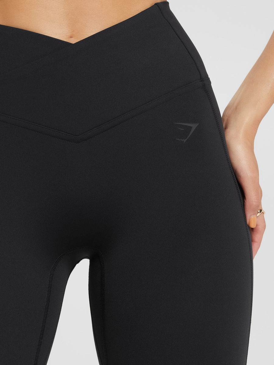 Gymshark Crossover Flared Regular Leggings — Black — 5