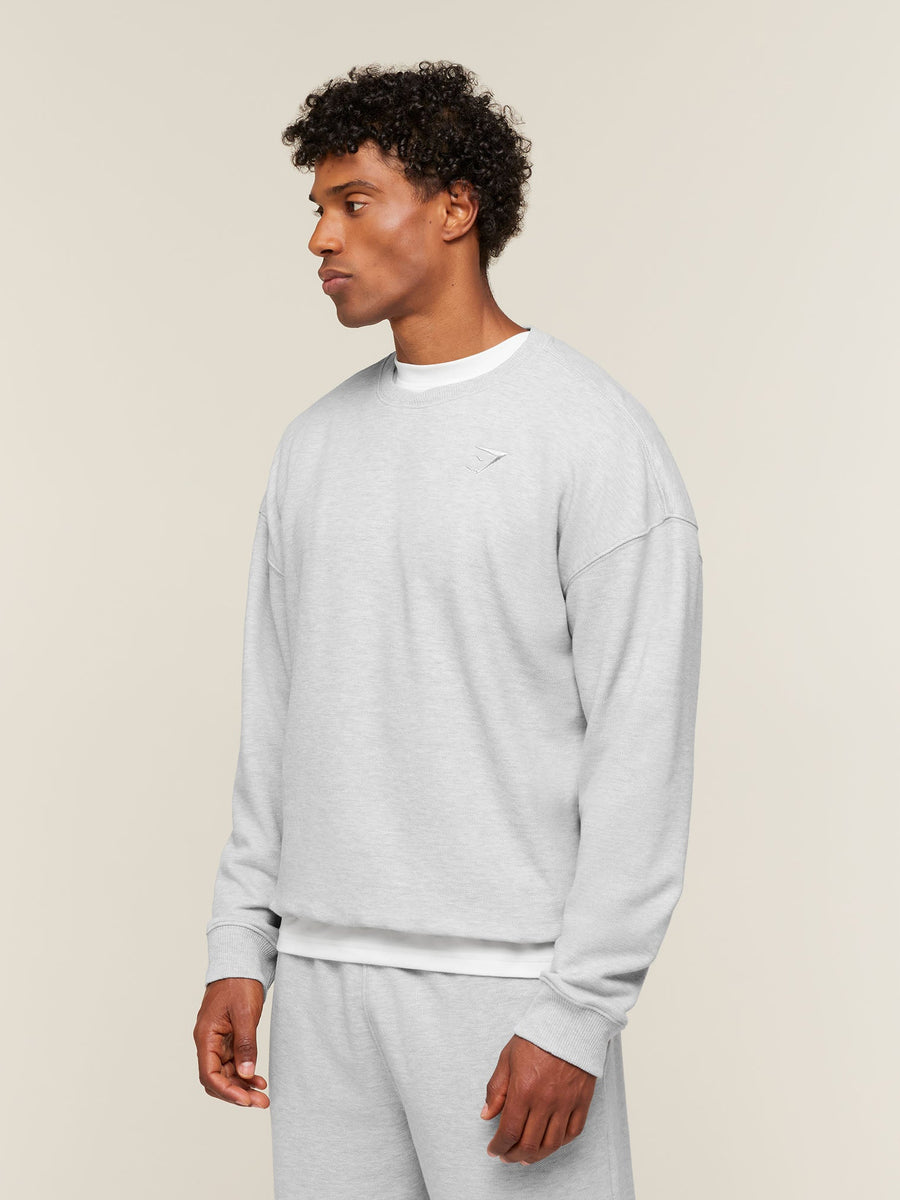 Gymshark Campus Crest Sweatshirt — Bros Soft Grey Marl — 3