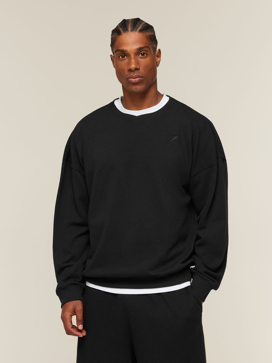 Gymshark Campus Crest Sweatshirt — Black — 1