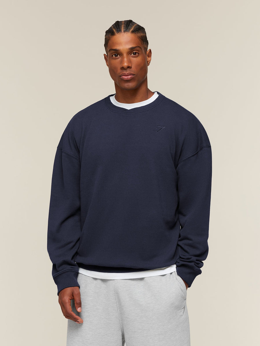 Gymshark Campus Crest Sweatshirt — Heavy Blue — 1