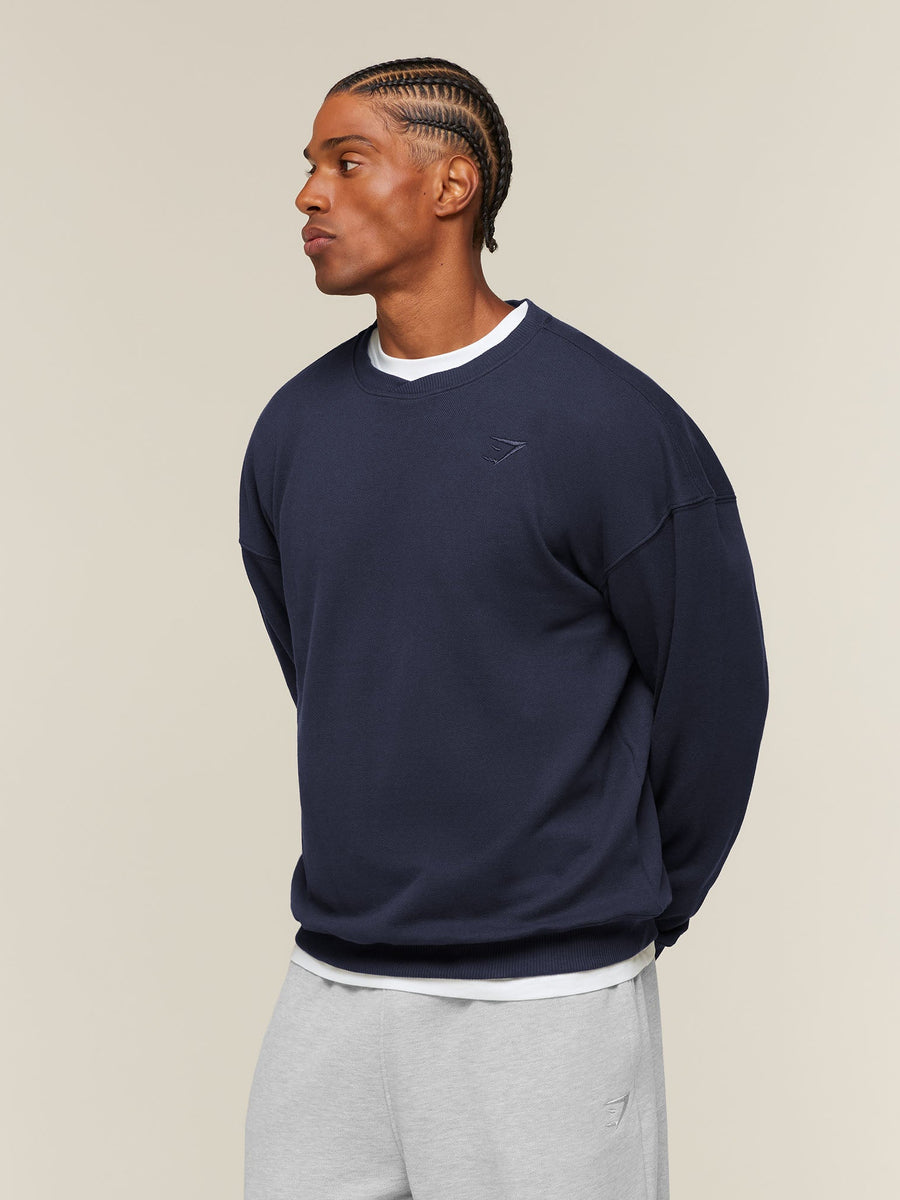 Gymshark Campus Crest Sweatshirt — Heavy Blue — 3