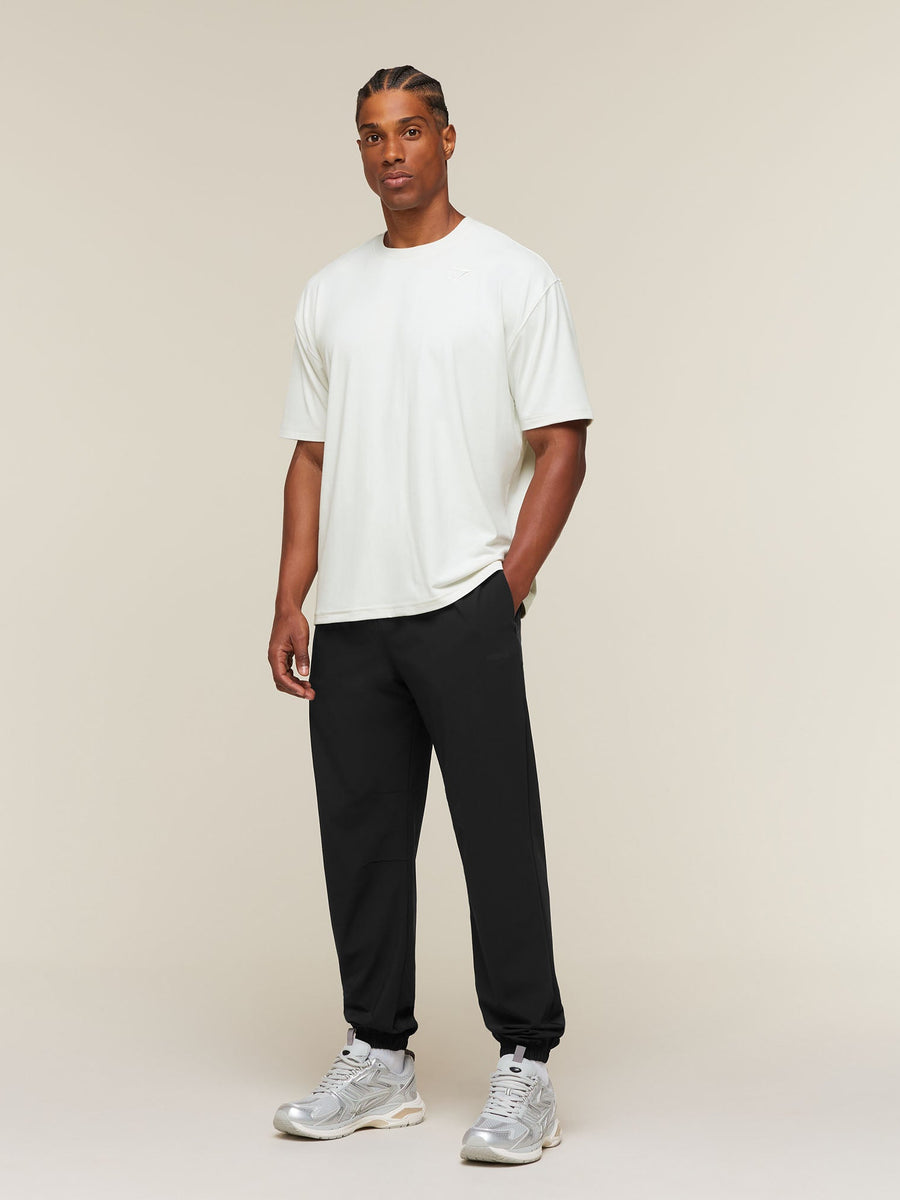 Gymshark Campus Crest Cuffed Pants — Black — 6