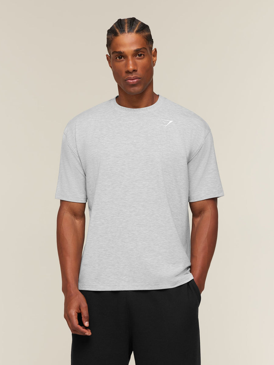 Gymshark Campus Crest T-Shirt — Bros Soft Grey Marl — 1