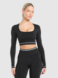 Gymshark Contrast Seamless Crop Top — Black — 1