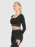 Gymshark Contrast Seamless Crop Top — Black — 3