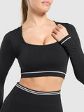 Gymshark Contrast Seamless Crop Top — Black — 6