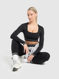 Gymshark Contrast Seamless Crop Top — Black — 5