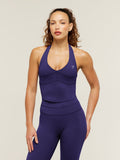 Gymshark Colour Block Halter Neck Tank With Shelf — Indigo Purple — 1