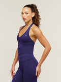 Gymshark Colour Block Halter Neck Tank With Shelf — Indigo Purple — 3