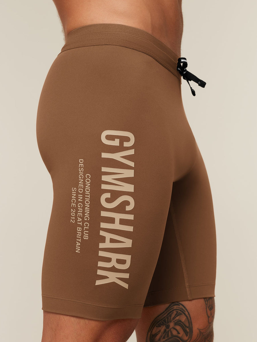 Gymshark Conditioning Club Half Tight — Trail Brown/Vanilla Beige — 7