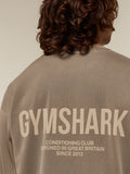 Gymshark Conditioning Club Washed Long Sleeve T-Shirt — Trail Brown/Vanilla Beige/Wash — 5
