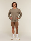 Gymshark Conditioning Club Washed Long Sleeve T-Shirt — Trail Brown/Vanilla Beige/Wash — 4