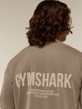 Gymshark Conditioning Club Washed T-Shirt — Trail Brown/Vanilla Beige/Wash — 6