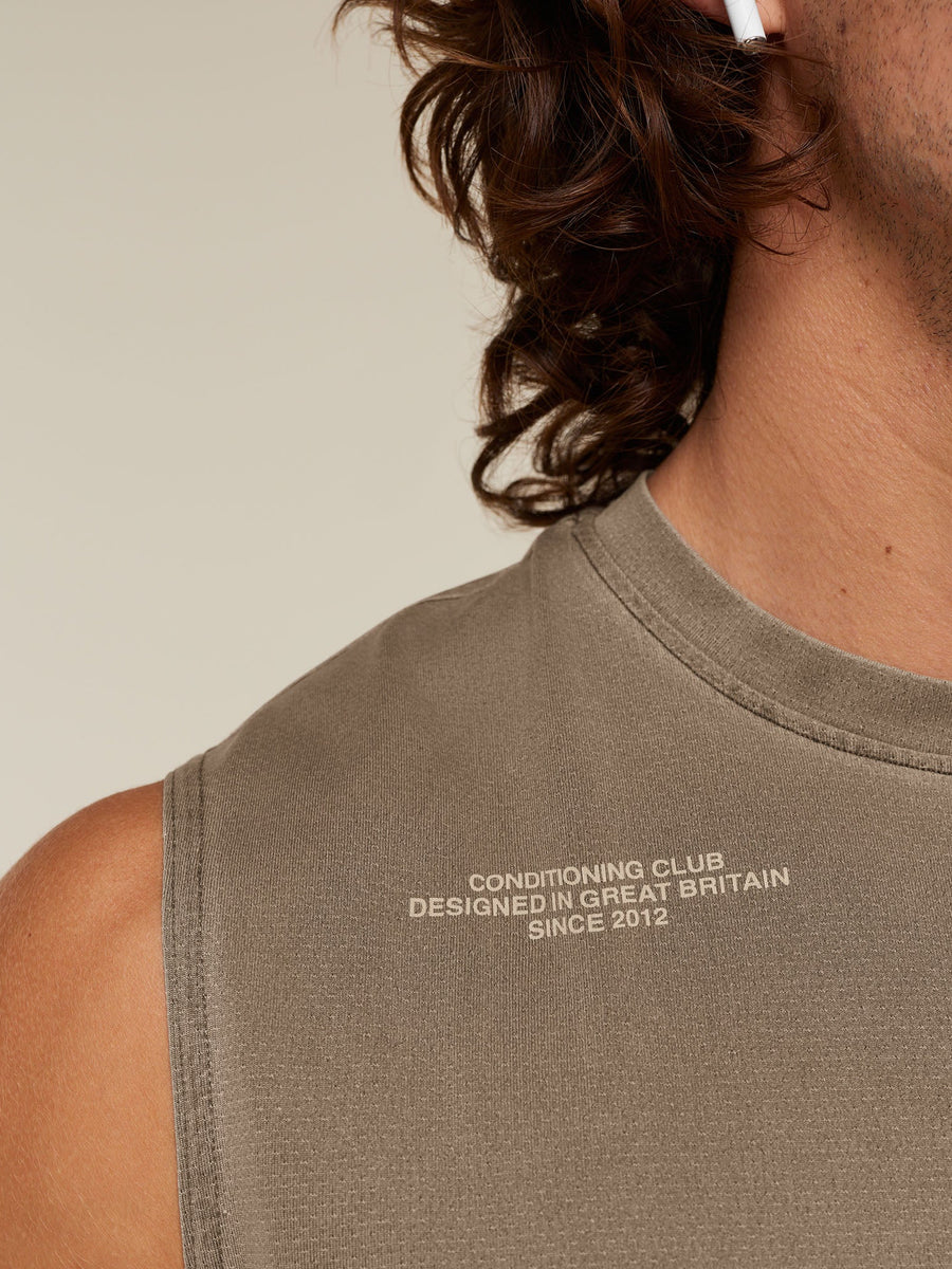 Gymshark Conditioning Club Washed Tank — Trail Brown/Vanilla Beige/Wash — 3