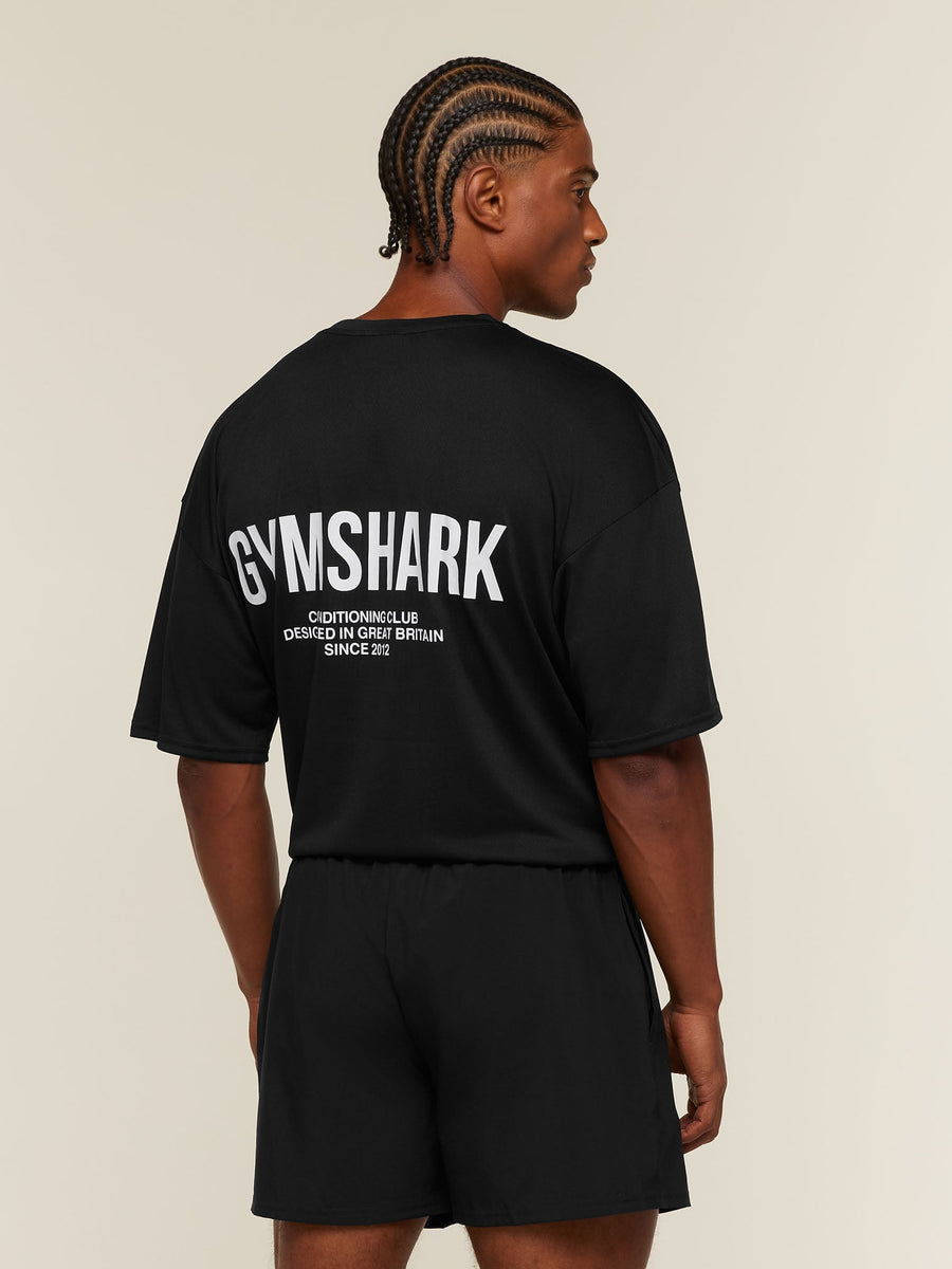 Gymshark Conditioning Club Oversized T-Shirt — Black/White — 4