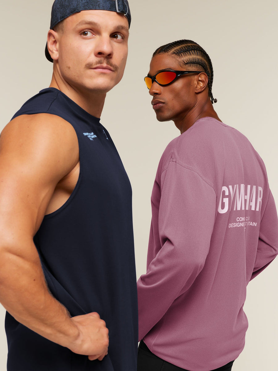 Gymshark Conditioning Club Washed Long Sleeve T-Shirt — Strength Pink/Haze Pink/Wash — 7