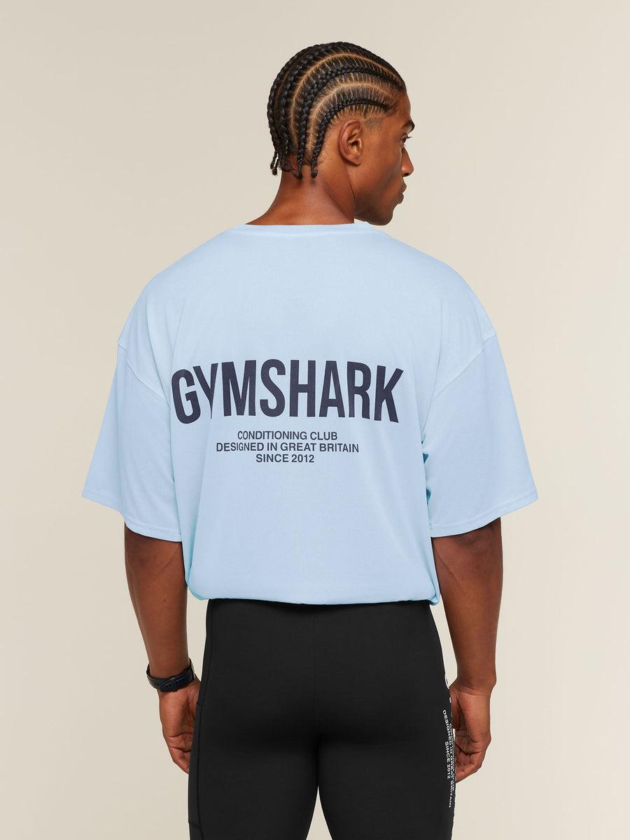 Gymshark Conditioning Club Washed T-Shirt — Tranquil Blue/Heavy Blue/Wash — 4