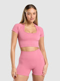 Gymshark Corset Seamless Crop Top — Sunset Pink — 1