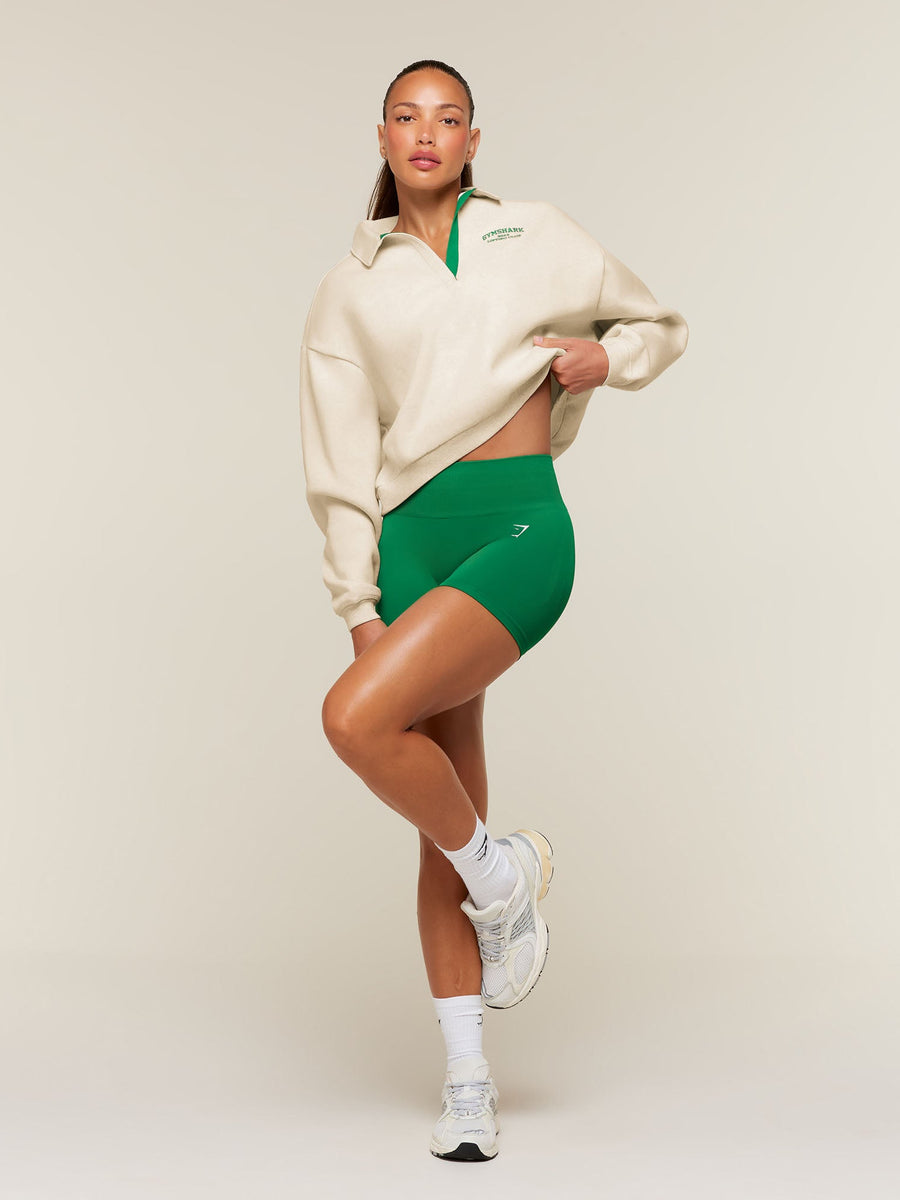 Gymshark Cosy Campus Polo Sweatshirt — Bros Chalk Marl — 5