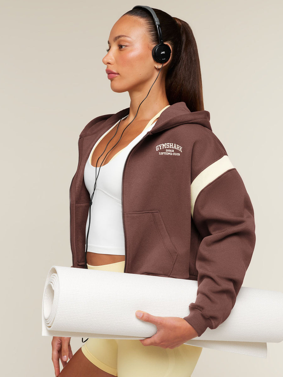 Gymshark Cosy Campus Full Zip Hoodie — Espresso Brown — 5