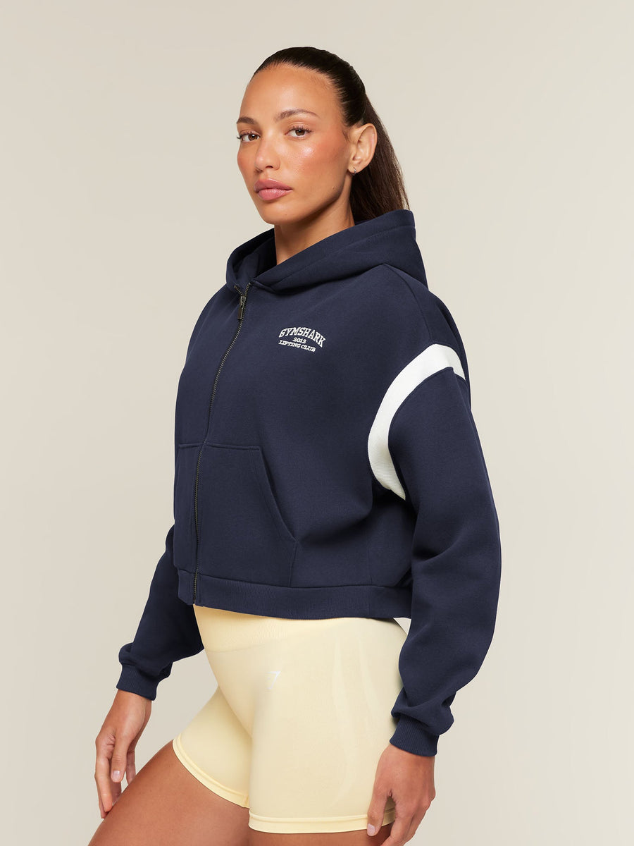 Gymshark Cosy Campus Full Zip Hoodie — Heavy Blue — 3