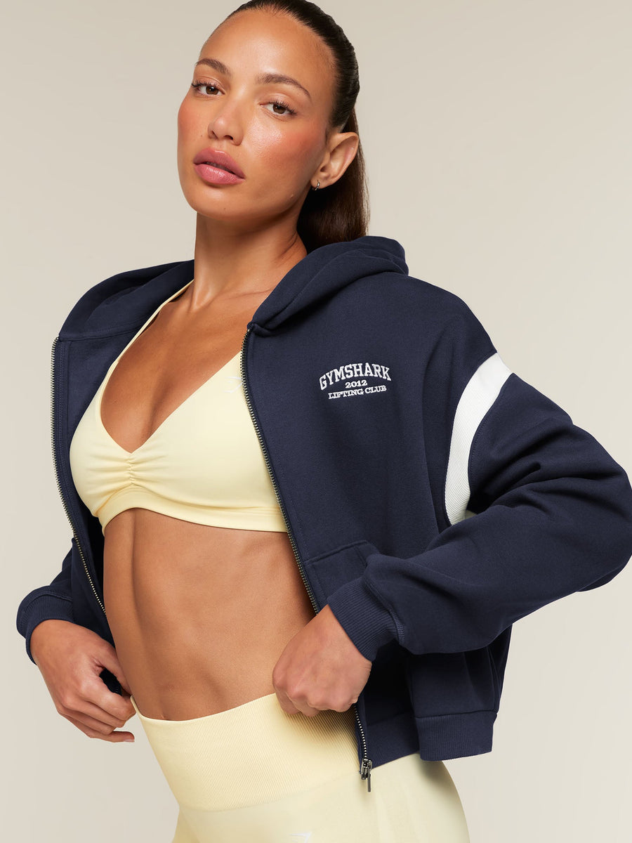 Gymshark Cosy Campus Full Zip Hoodie — Heavy Blue — 5