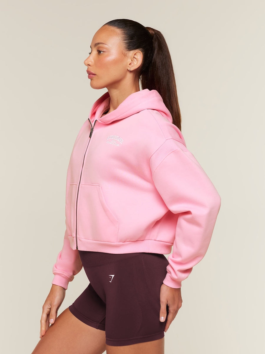Gymshark Cosy Campus Full Zip Hoodie — Poise Pink — 3