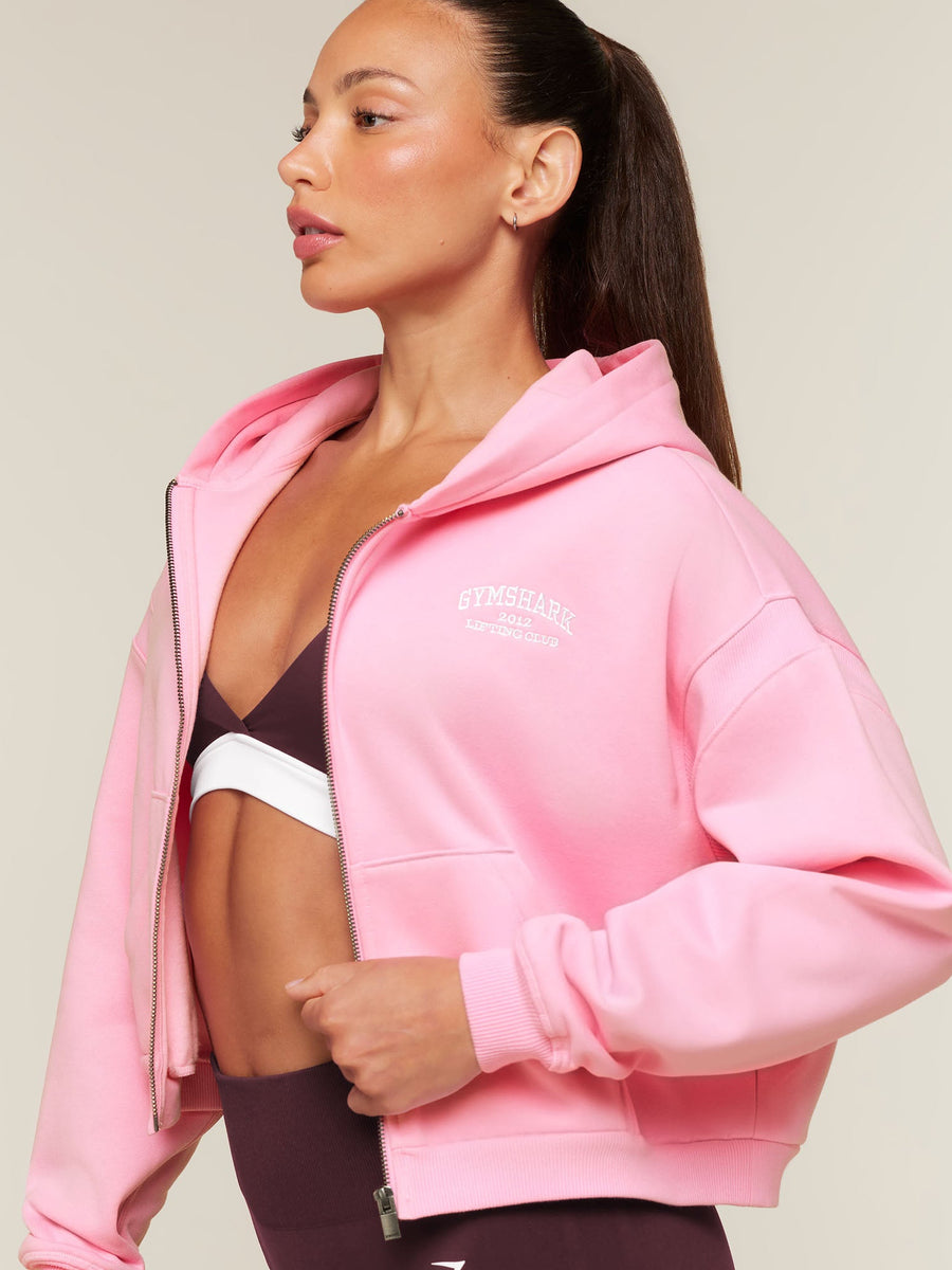 Gymshark Cosy Campus Full Zip Hoodie — Poise Pink — 5