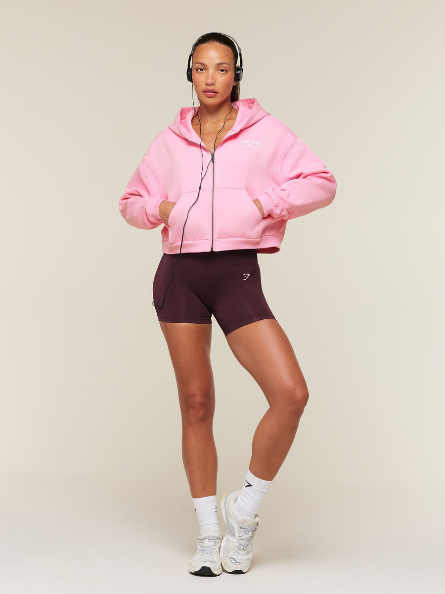 Gymshark Cosy Campus Full Zip Hoodie — Poise Pink — 4