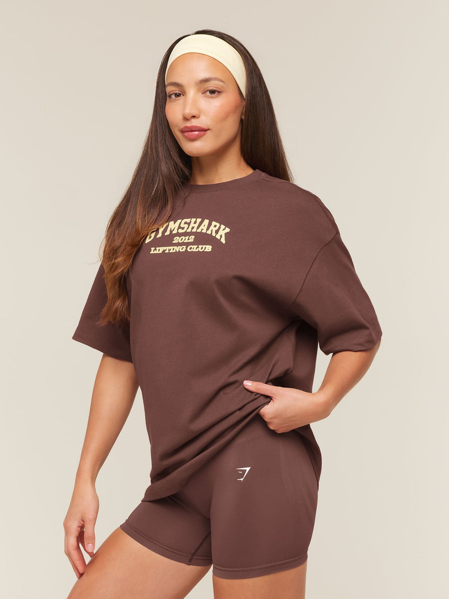 Gymshark Cosy Luxe Campus T-Shirt — Espresso Brown — 3