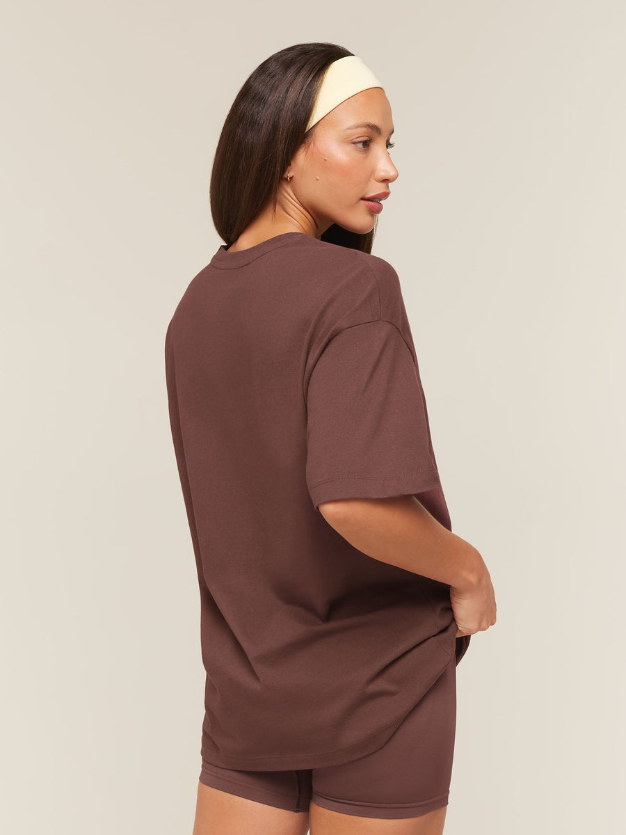 Gymshark Cosy Luxe Campus T-Shirt — Espresso Brown — 2