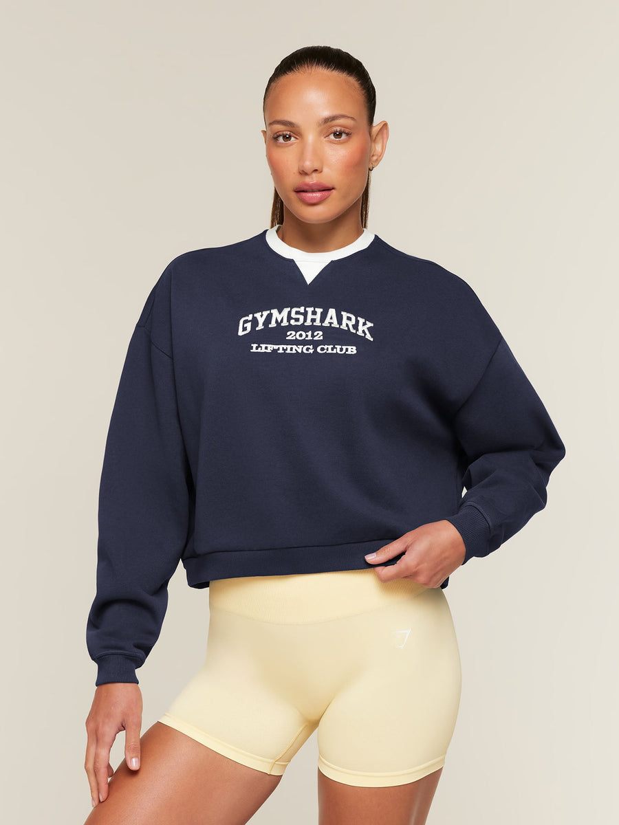 Gymshark Cosy Campus Sweatshirt — Heavy Blue — 1