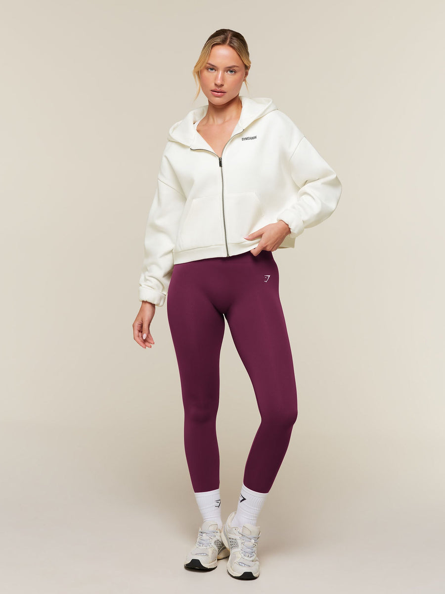 Gymshark Cosy Luxe Zip Through Hoodie — Soft White — 4